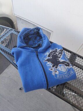 Harry Potter Ravenclaw Graphic Zip Up Hoodie Men’s XS Women’s Small Boxy Cropped